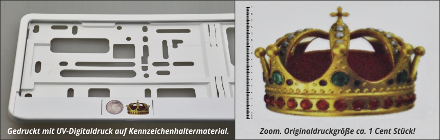 Bedruckter Kennzeichenhalter